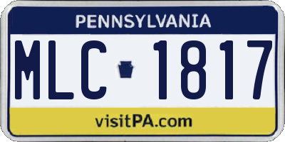 PA license plate MLC1817