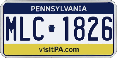 PA license plate MLC1826