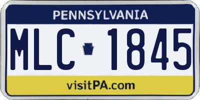 PA license plate MLC1845