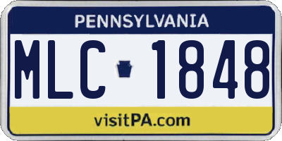 PA license plate MLC1848