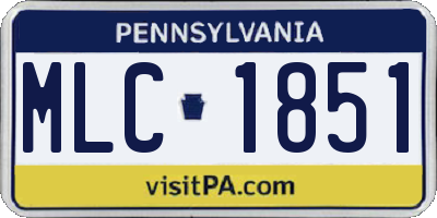 PA license plate MLC1851