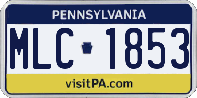 PA license plate MLC1853