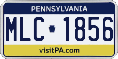 PA license plate MLC1856