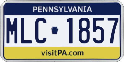 PA license plate MLC1857