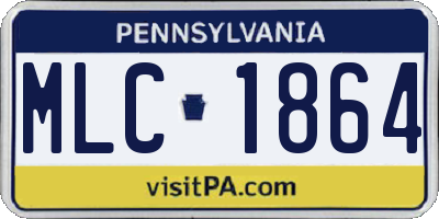 PA license plate MLC1864