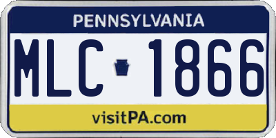 PA license plate MLC1866