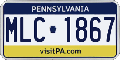 PA license plate MLC1867
