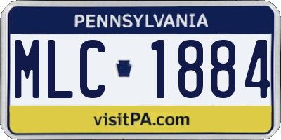 PA license plate MLC1884