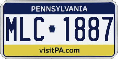 PA license plate MLC1887