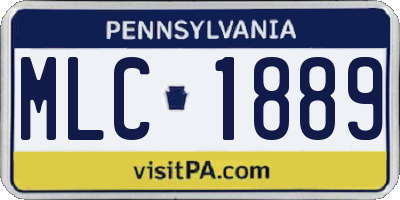 PA license plate MLC1889