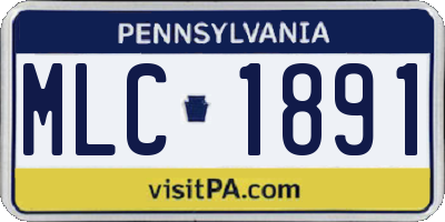 PA license plate MLC1891