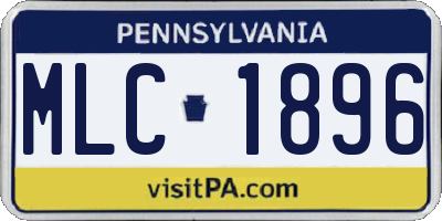 PA license plate MLC1896