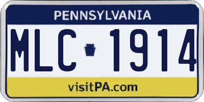 PA license plate MLC1914