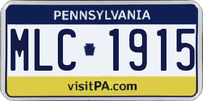 PA license plate MLC1915