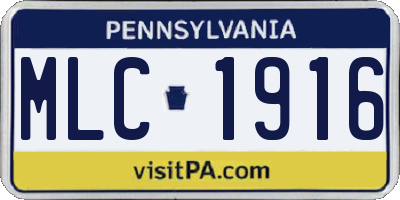 PA license plate MLC1916