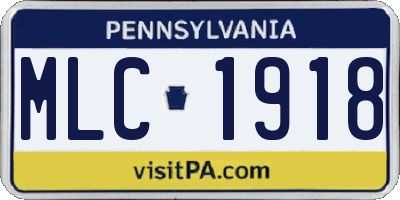 PA license plate MLC1918