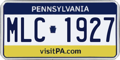 PA license plate MLC1927