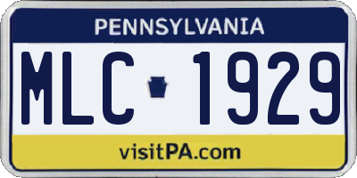 PA license plate MLC1929