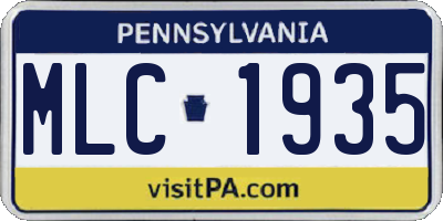 PA license plate MLC1935