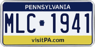PA license plate MLC1941