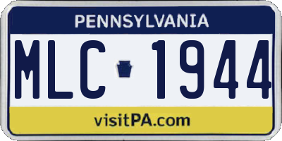 PA license plate MLC1944