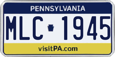 PA license plate MLC1945