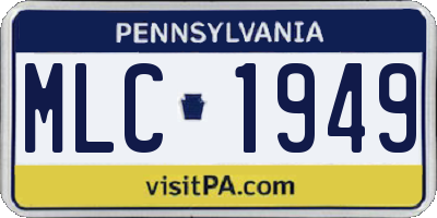 PA license plate MLC1949