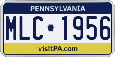 PA license plate MLC1956