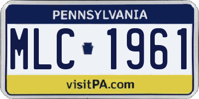 PA license plate MLC1961