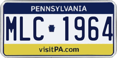 PA license plate MLC1964