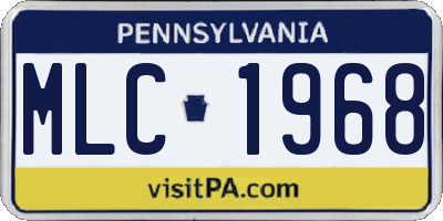PA license plate MLC1968