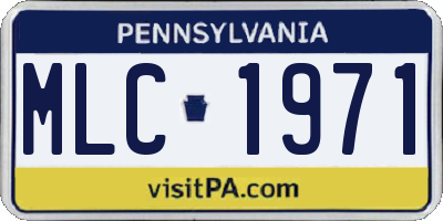 PA license plate MLC1971
