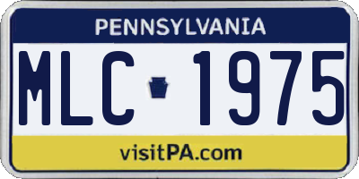 PA license plate MLC1975