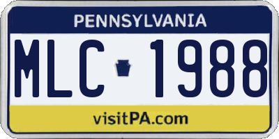 PA license plate MLC1988