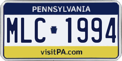 PA license plate MLC1994