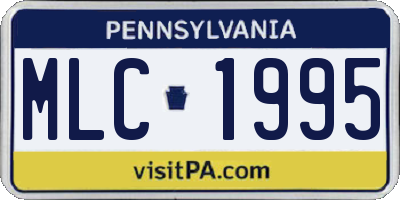 PA license plate MLC1995