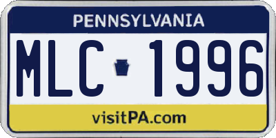 PA license plate MLC1996