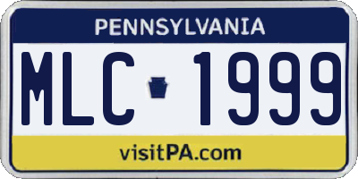 PA license plate MLC1999
