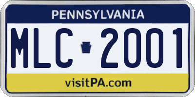 PA license plate MLC2001