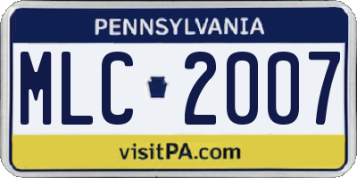 PA license plate MLC2007