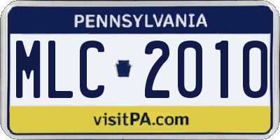 PA license plate MLC2010