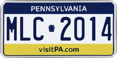 PA license plate MLC2014