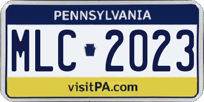 PA license plate MLC2023
