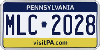PA license plate MLC2028