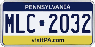 PA license plate MLC2032