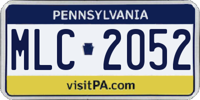 PA license plate MLC2052