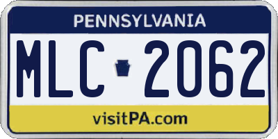 PA license plate MLC2062