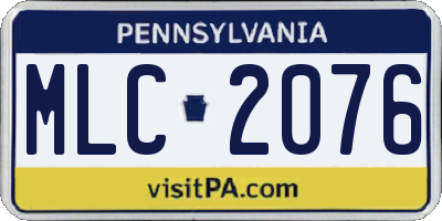 PA license plate MLC2076