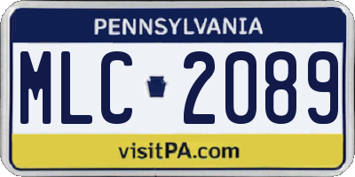 PA license plate MLC2089