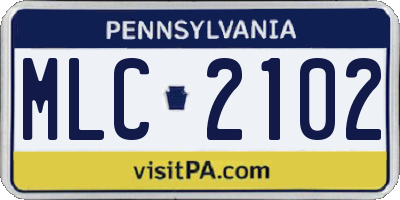 PA license plate MLC2102
